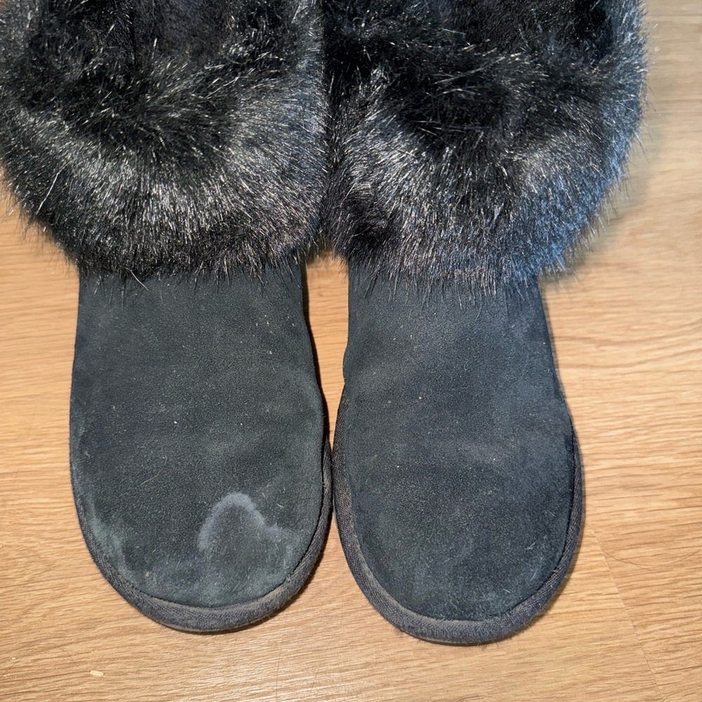 UGG Black Suede Fur Boots